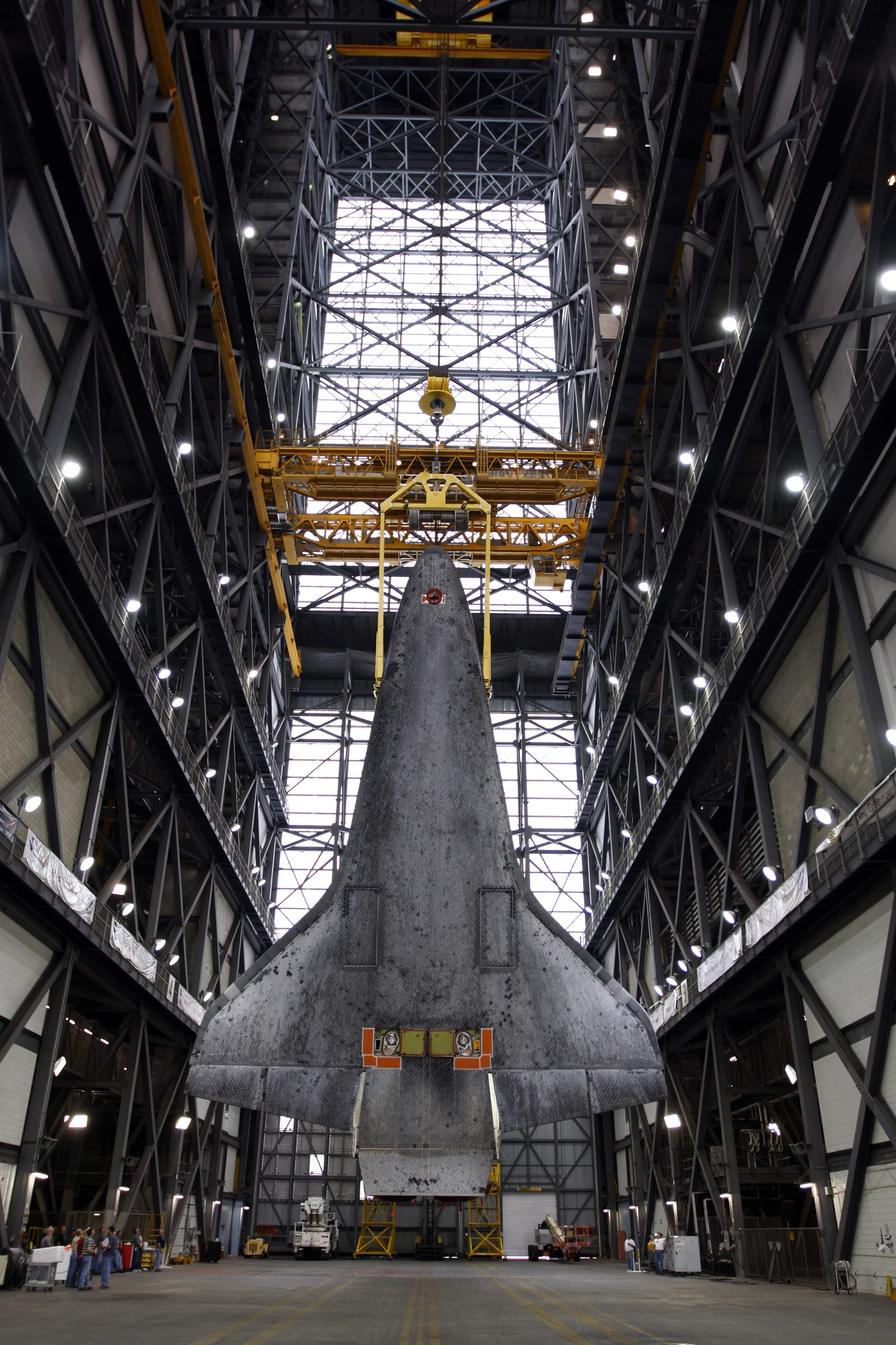 The Space Shuttle Atlantis in Vehicle Assembly Building at the Kennedy ...