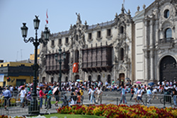 Holiday celebrations at Plaza de Armas, Lima, Peru