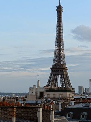 View of Eiffel Tour from hotel window