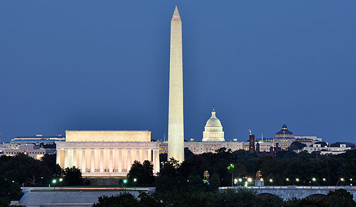 Washington D.C. skyline at night