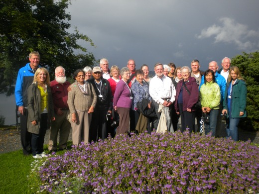 A Smithsonian group at Trollhaugen, the summer home of Norwegian composer Edvard Grieg