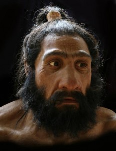 Starting with a cast skull, artist John Gurche builds layers of muscle, fat, and skin to create hyper-realistic busts of human ancestors featured in the new David H. Koch Hall of Human Origins at the Smithsonian's National Museum of Natural History. Pictured: Homo neanderthalensis